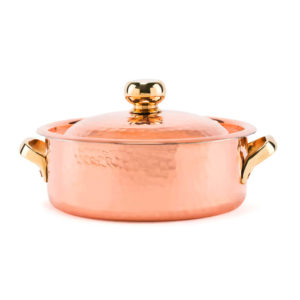 Faitout en cuivre avec couvercle 1mm